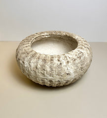 Rustic terracotta concrete bowl planter vase natural finish