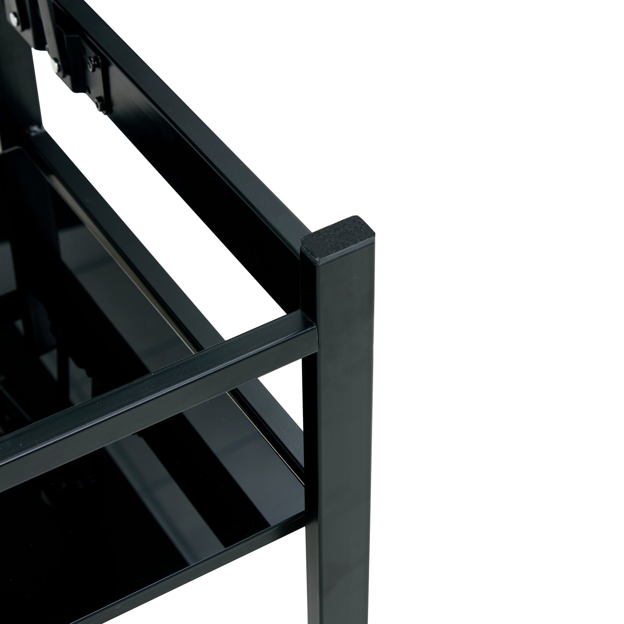 Modern Simple 2-Layer Tempered Glass Coffee Table - Black