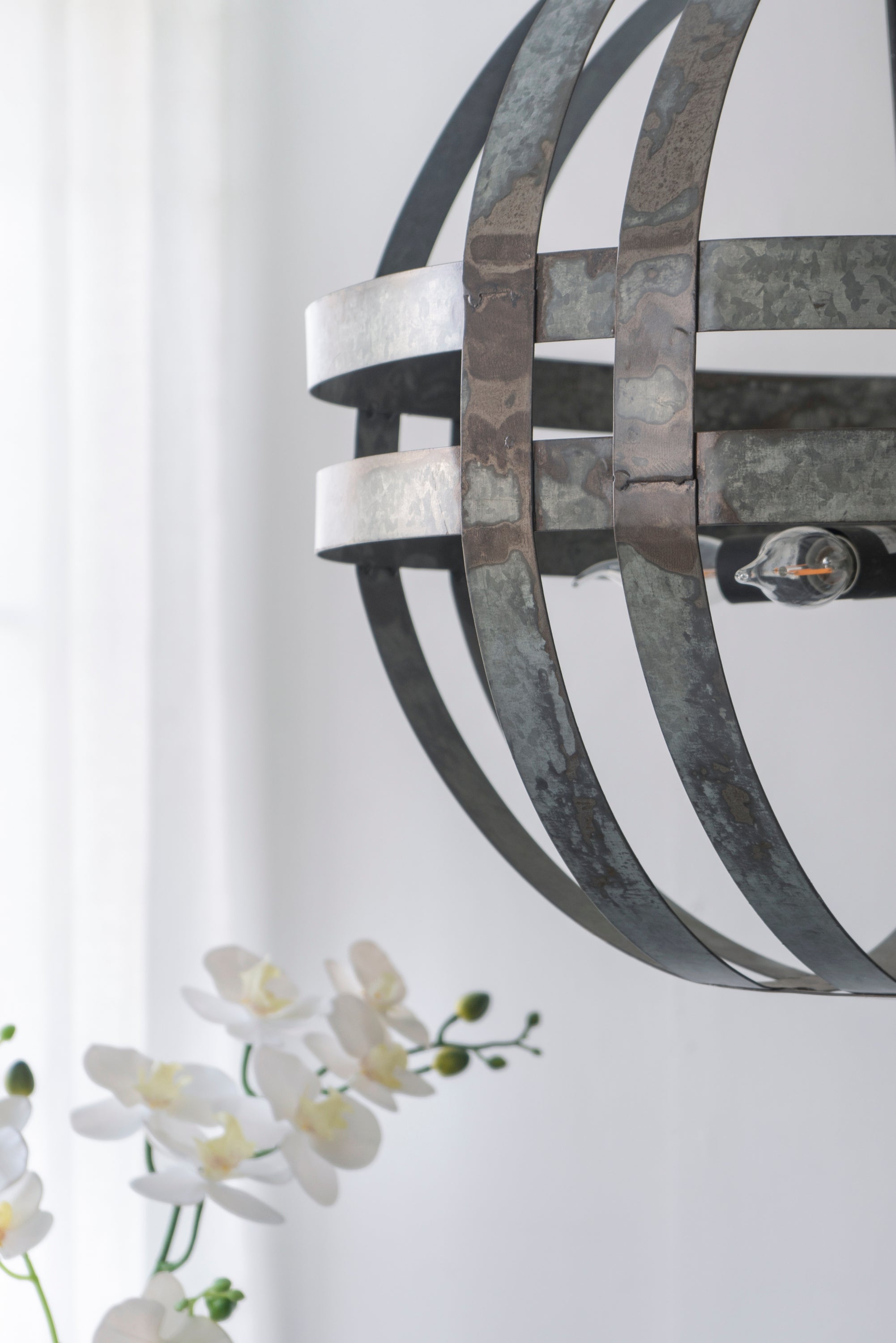 Urban 4-Light Galvanized Chandelier - Grey