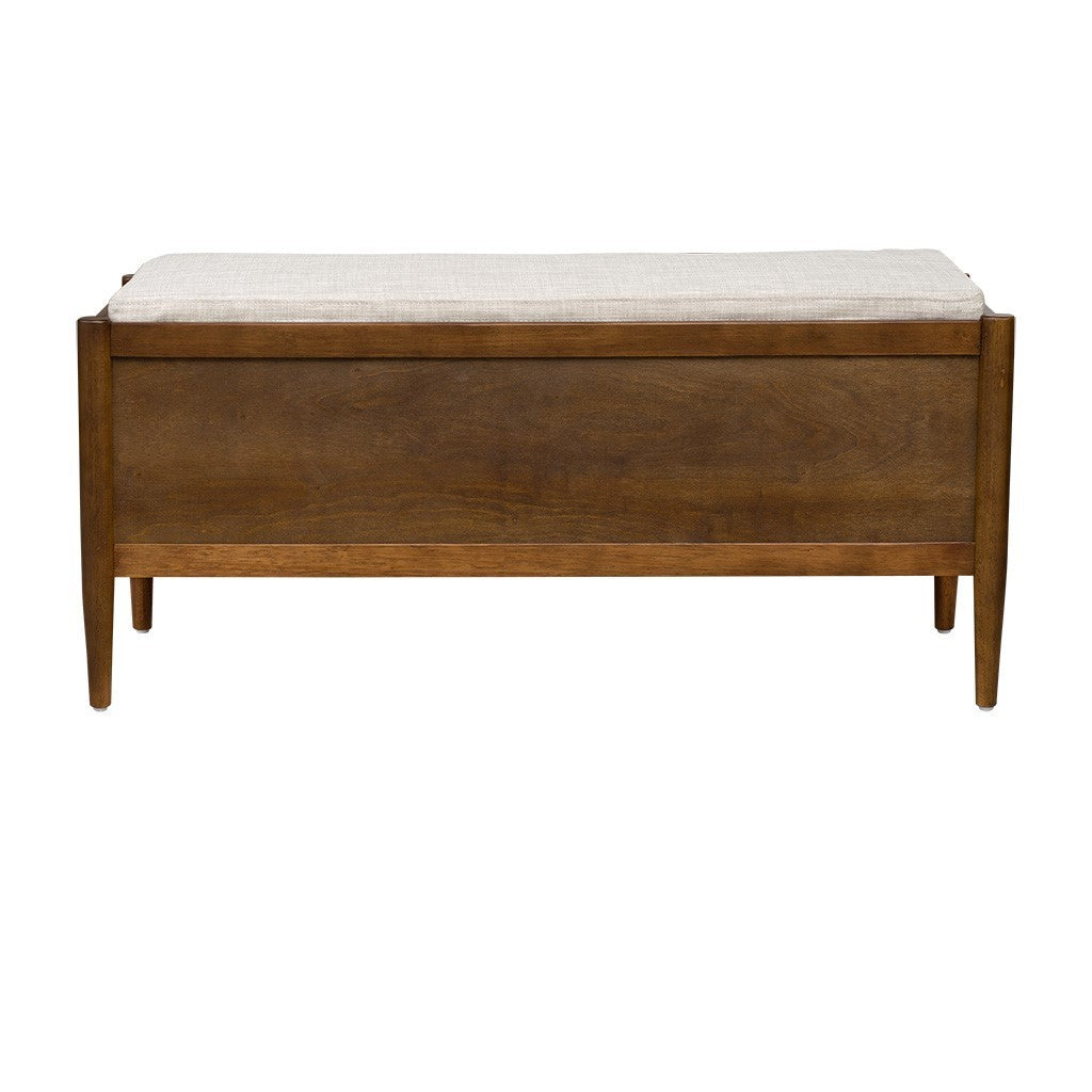 Arcadia Accent Bench with Storage and Upholstered Cushion - Walnut Brown