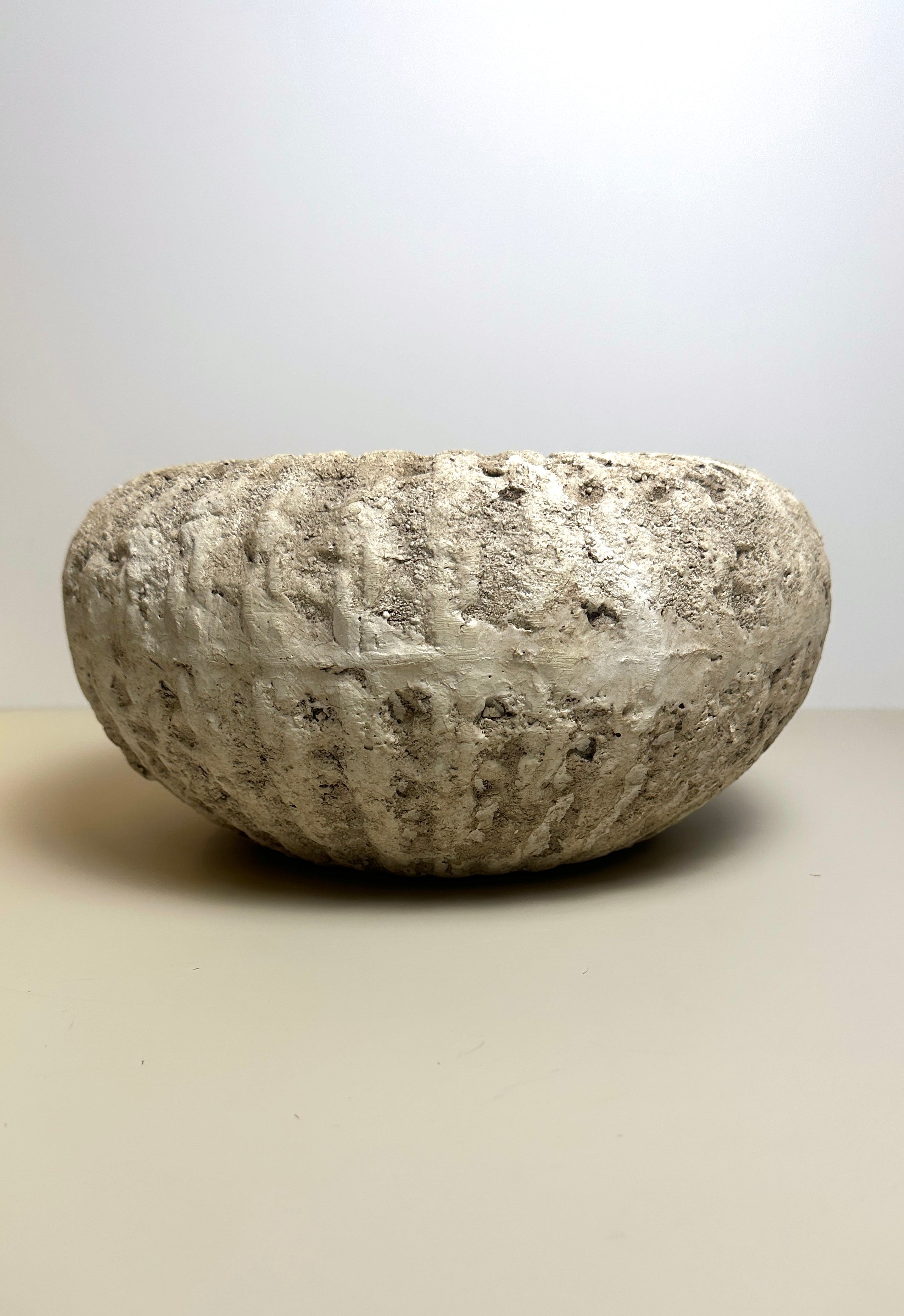 Rustic terracotta concrete bowl planter vase natural finish