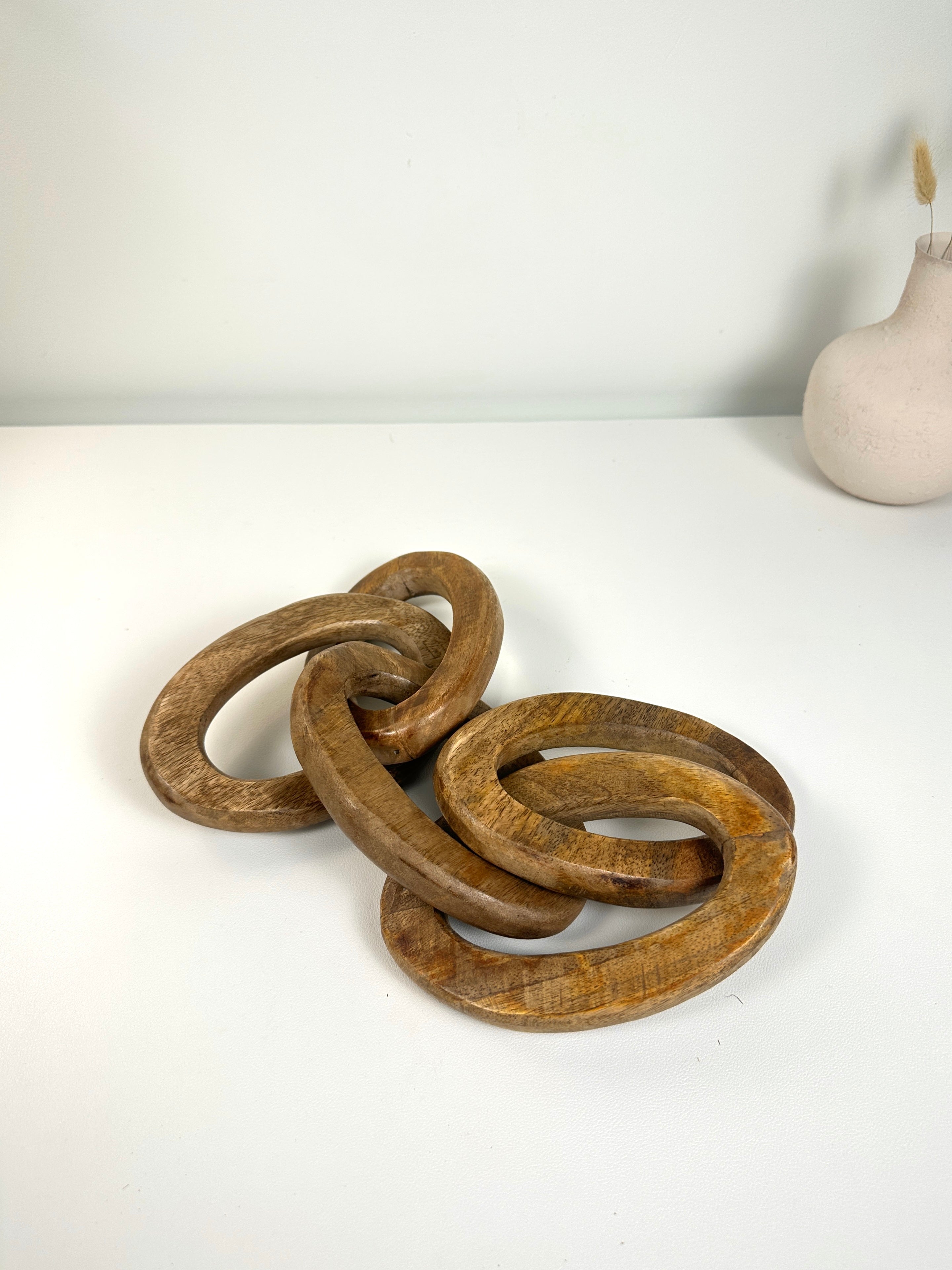 Rustic Link Wood Chain Decorative Accent 21’’ long - Brown