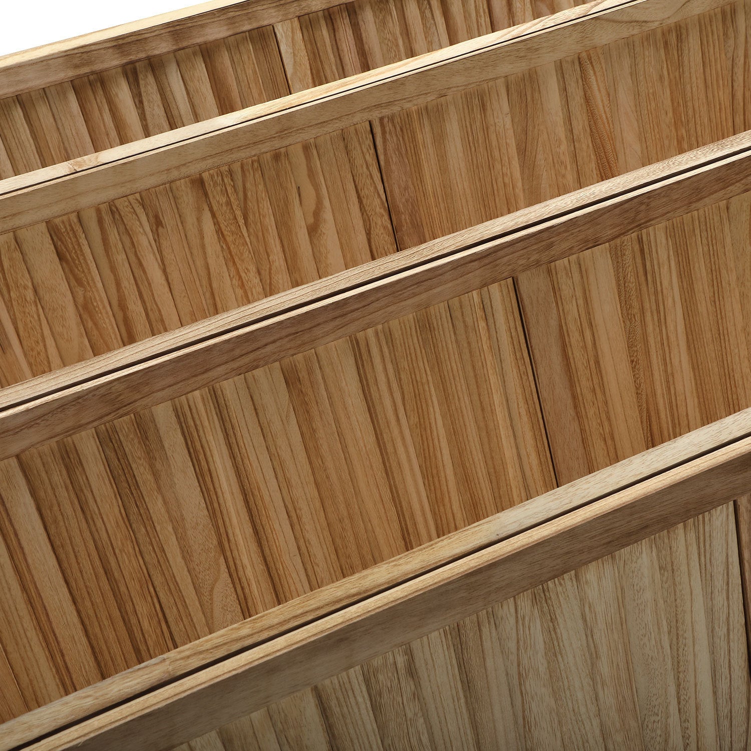 8 Panel Screen Folding Louvered Room Divider - Light Burn