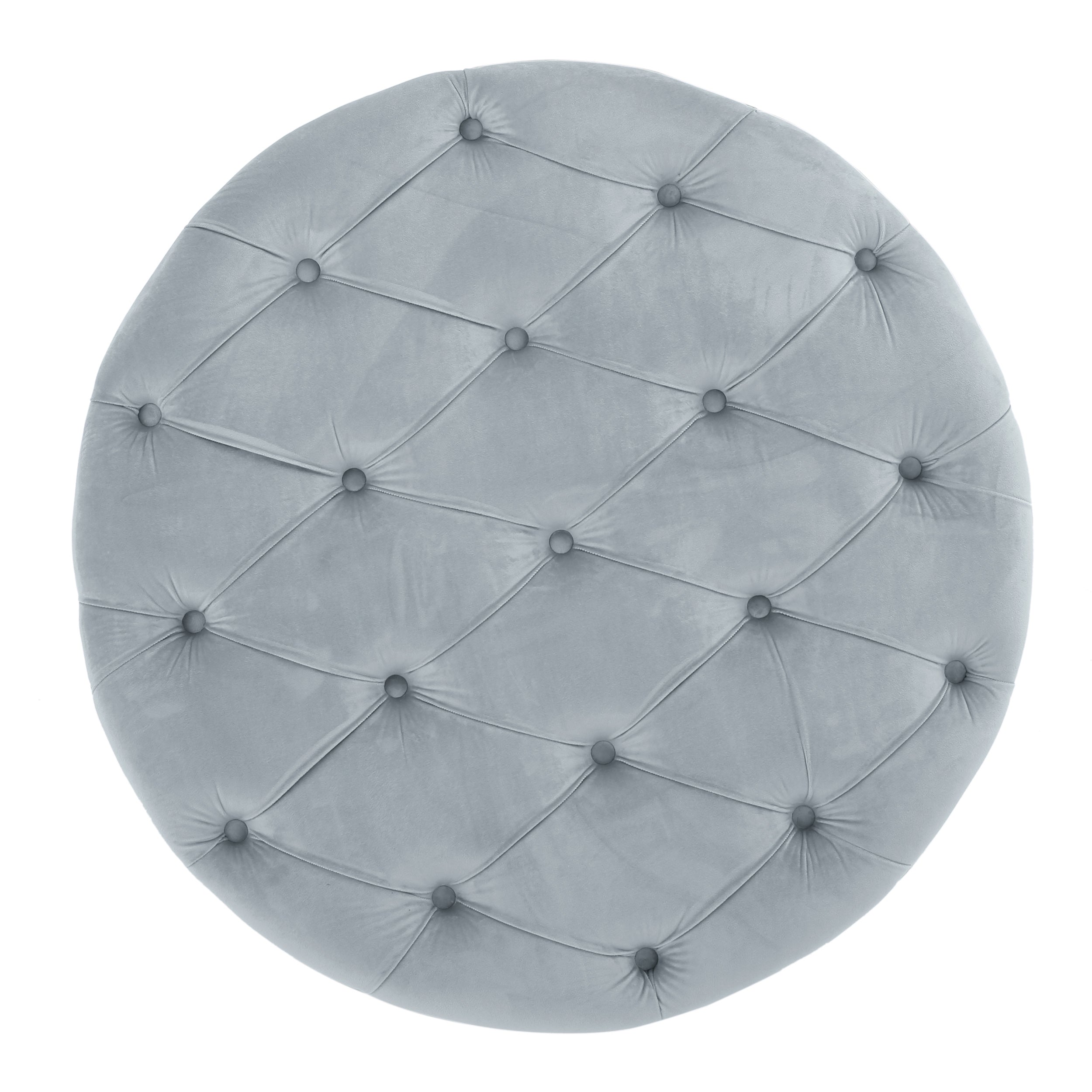 Elegant Light Grey Velvet Ottoman