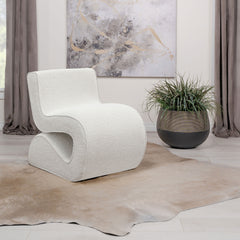 Austin Cream Boucle Upholstered Armless Curved Chair
