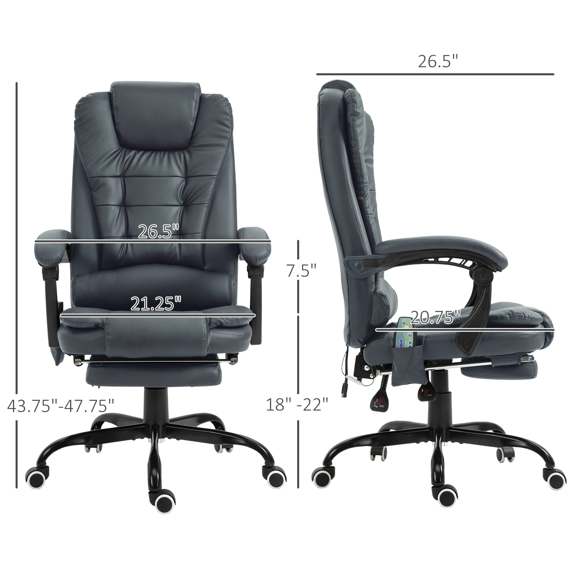 Vinsetto 7-Point Vibrating Massage Office Chair with Reclining Back, B MAICOSY Vinsetto 7-Point Vibrating Massage Office Chair with Reclining Back, B MAICOSY