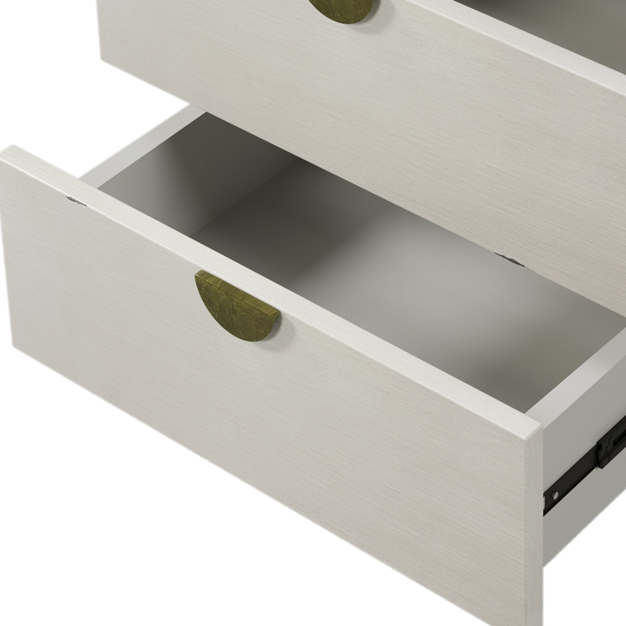 Retro Style Rubber Wood Venner Three-Drawer Dresser Sideboard Cabinet Console Table Sofa Table Ample Storage Spaces - Antique White