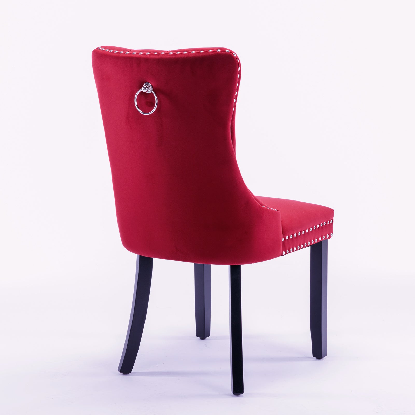 Classic Velvet Dining Chairs (Set of 2) - Wine Red