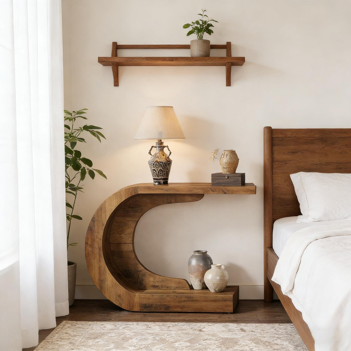 Contemporary Hallway Table,Modern Console Table,C-Shaped Coffee Table