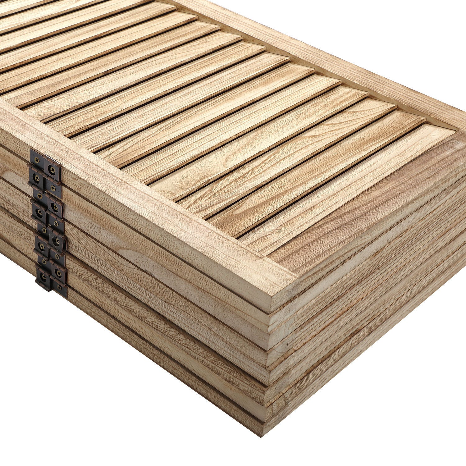 8 Panel Screen Folding Louvered Room Divider - Light Burn