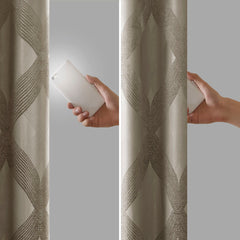 50x84" Ogee Knitted Jacquard Total Blackout Curtain Panel - Taupe
