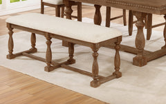 Vintage Bench Style Warm Brown and Beige