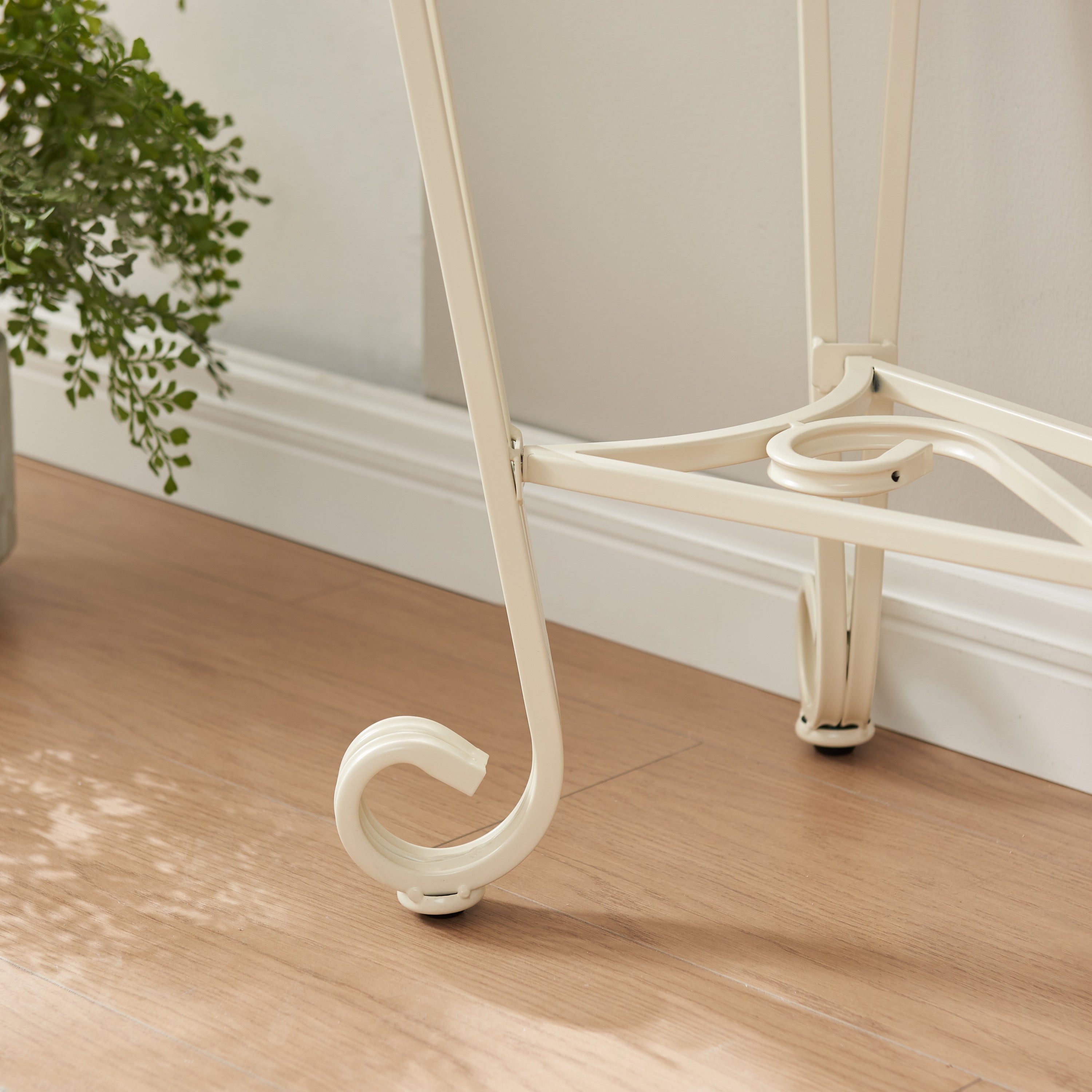 Modern Style Fancy Glass and Metal Table for Entrance, Console Tables for Entryway - White