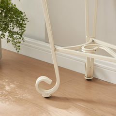 Modern Style Fancy Glass and Metal Table for Entrance, Console Tables for Entryway - White
