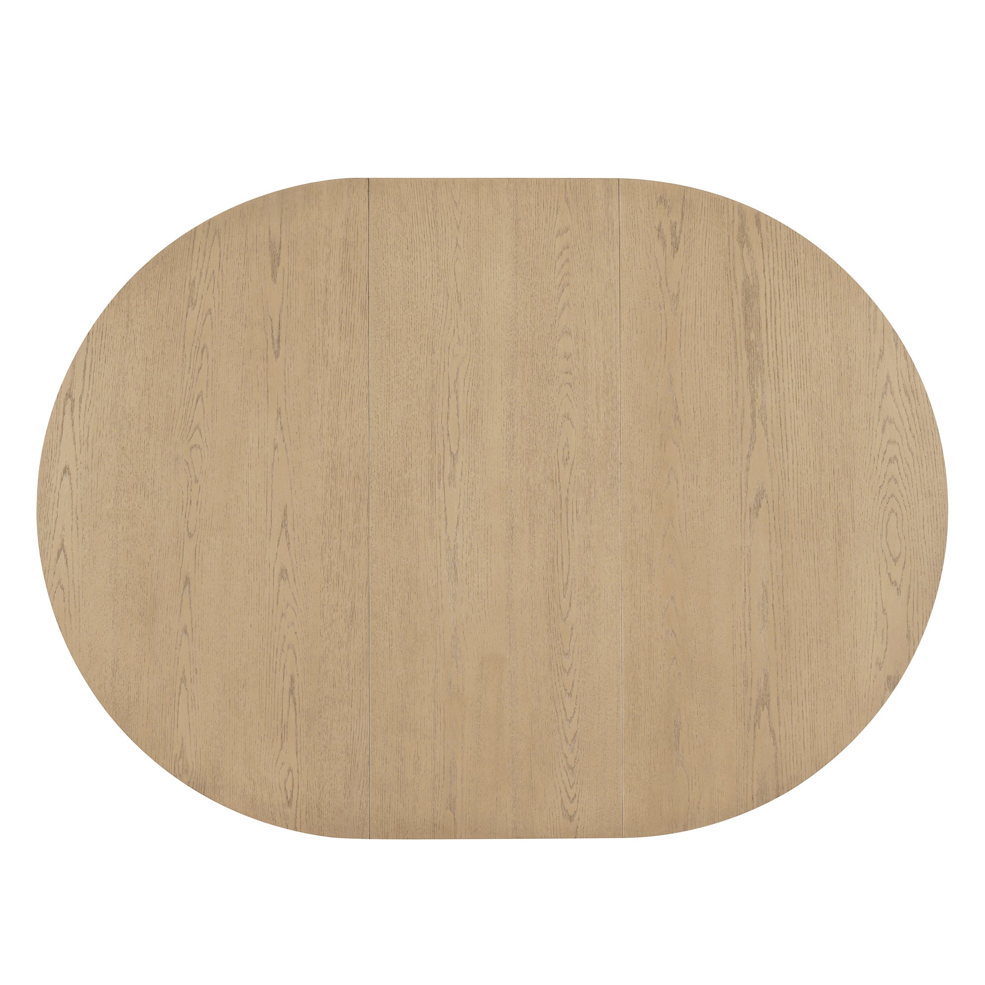 Retro 5-piece Dining Set Extendable Round Table and 4 Chairs - Oak Natural Wood + Antique White