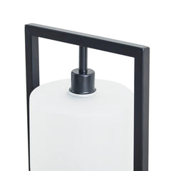 Kittery Metal Table Lamp with Glass Drum Shade