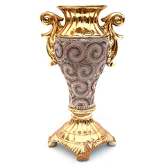 Chrome Plated Crystal Embellished Ceramic Vase
