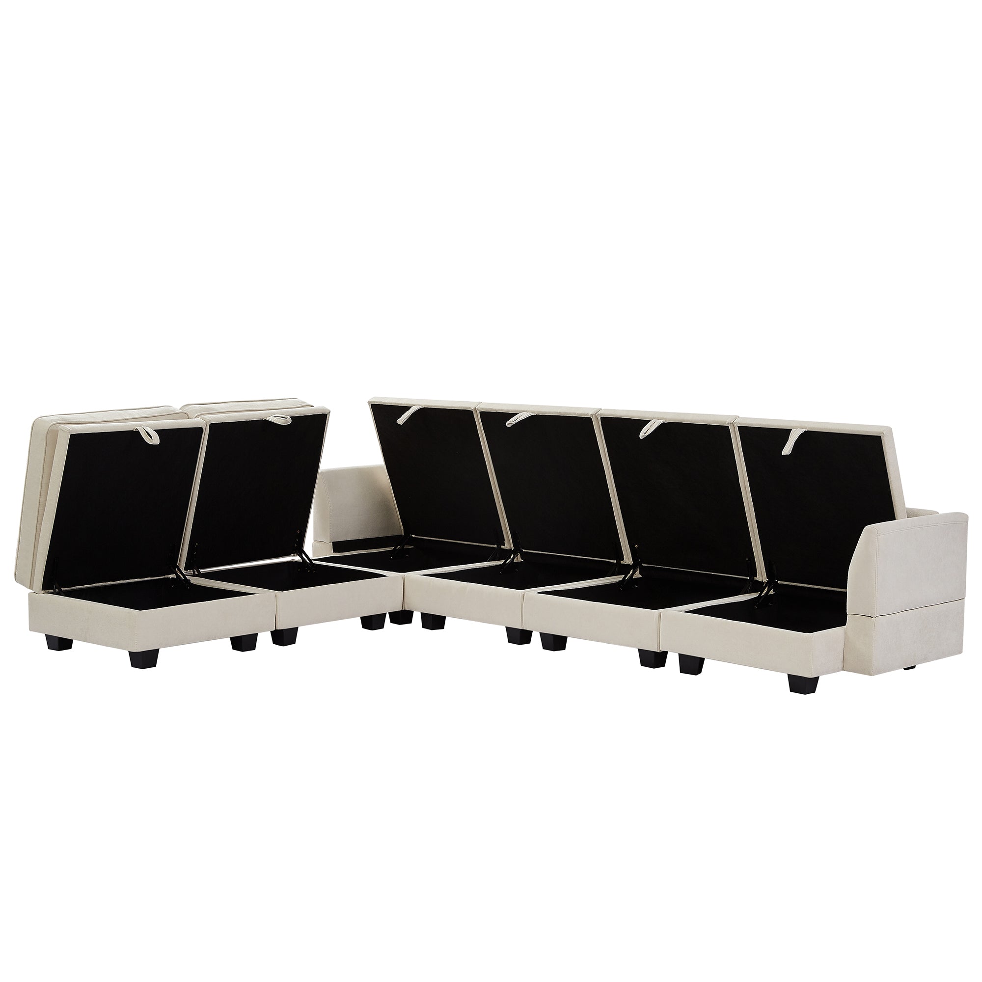Modern Large U-Shape Modular Sectional Sofa,  Convertible Sofa Bed with Reversible Chaise - Beige
