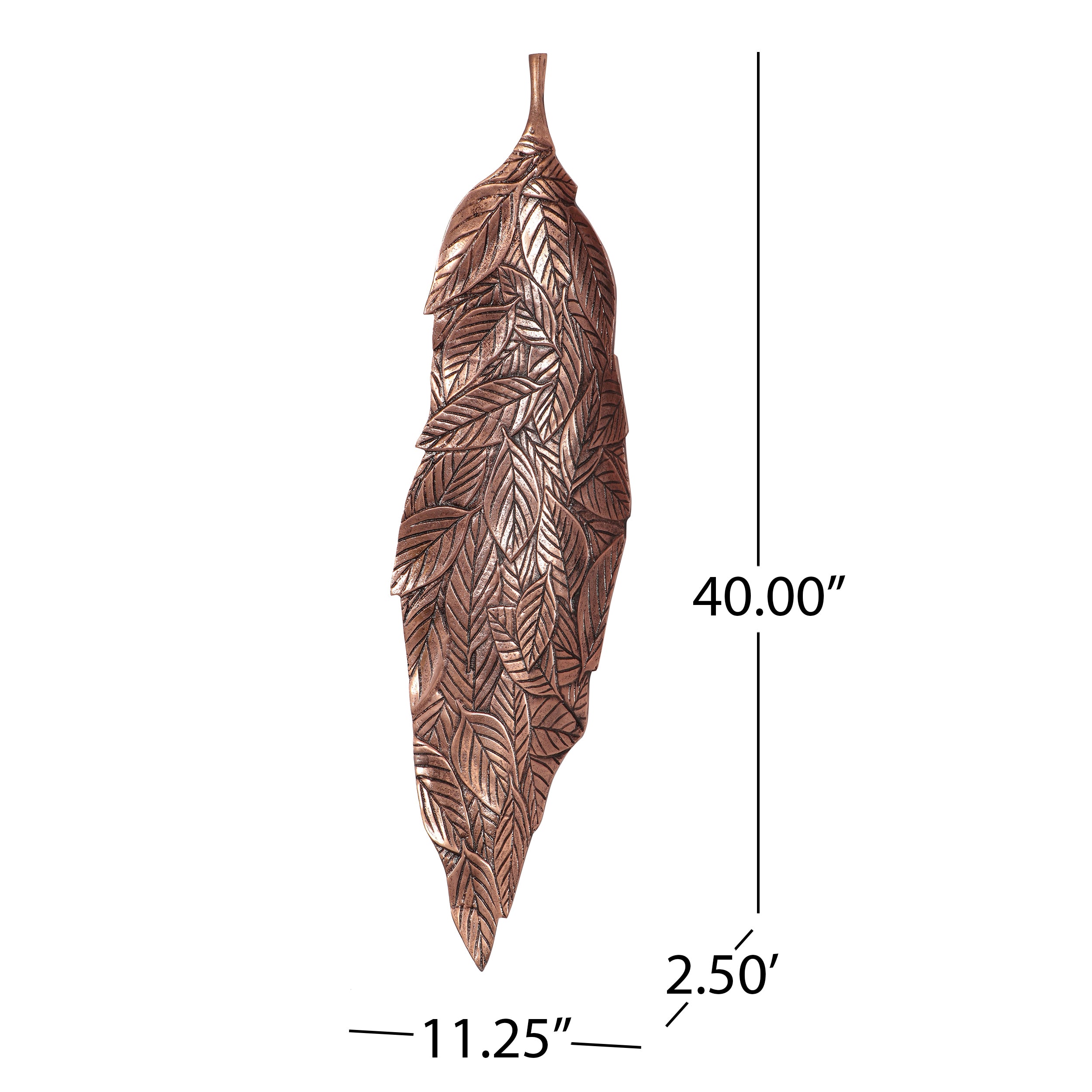 Handcrafted Leaf Wall Decor - Copper