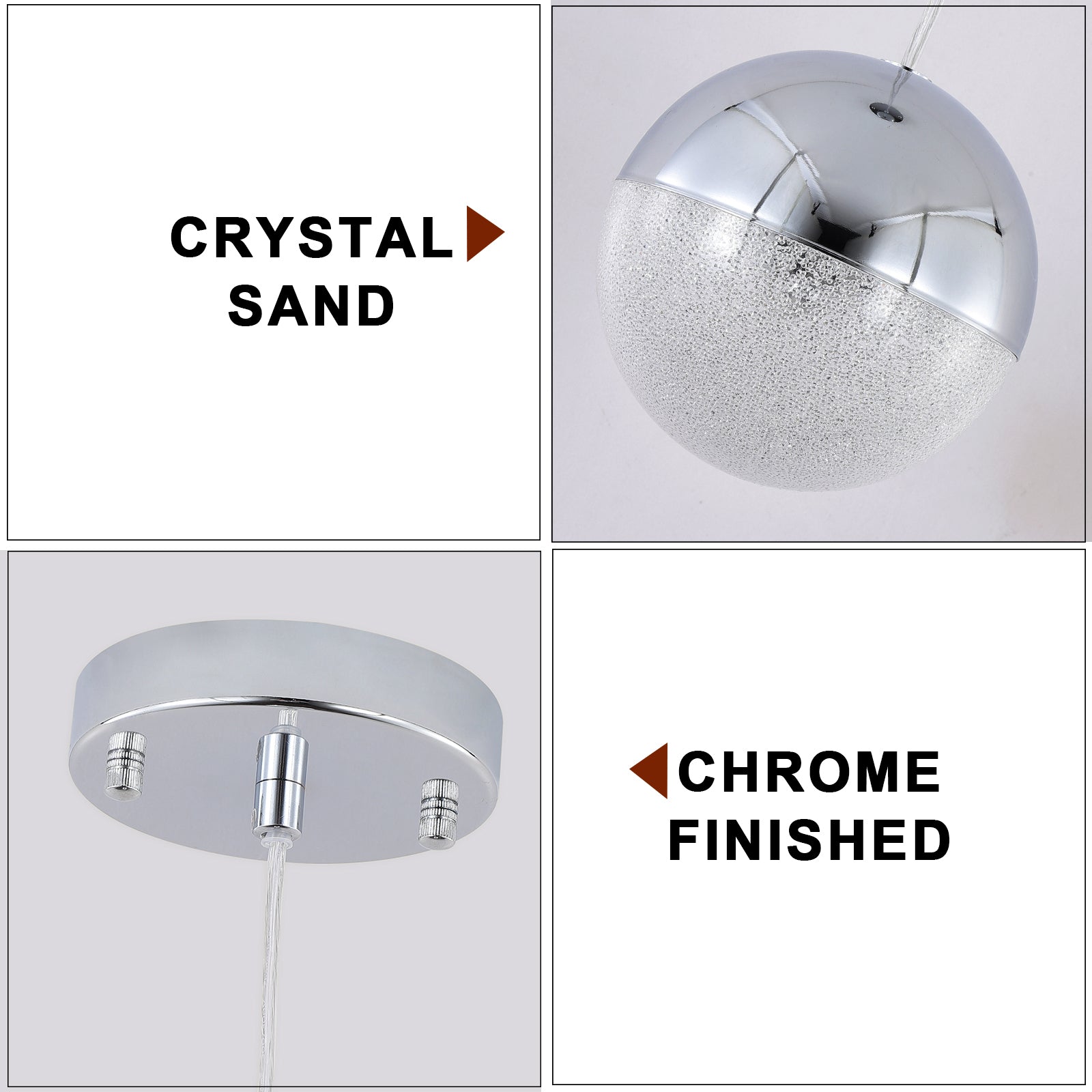 Pendant Light with Dimmable LED (Set of 3) - Chrome