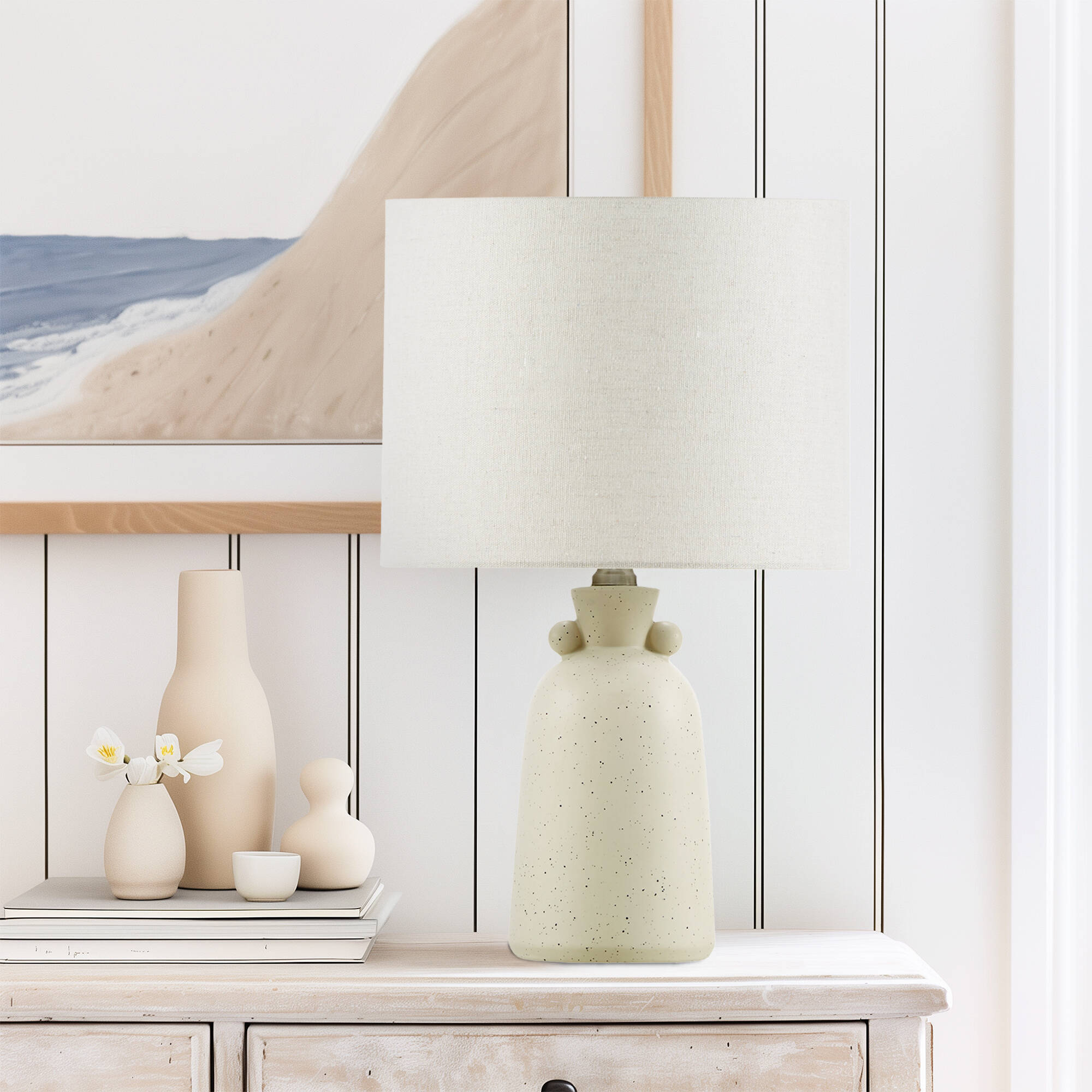 16" Ceramic Table Lamp - Cream
