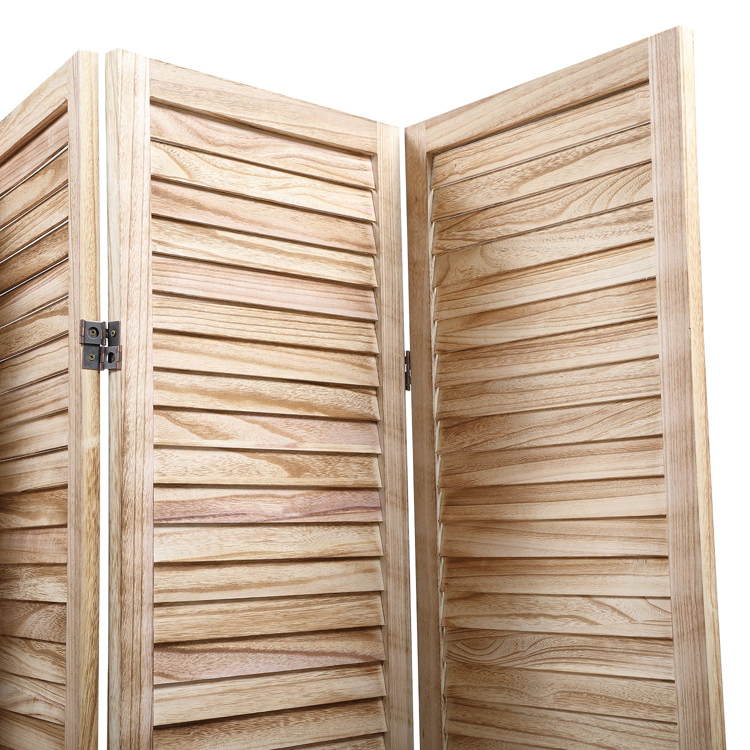 8 Panel Screen Folding Louvered Room Divider - Light Burn