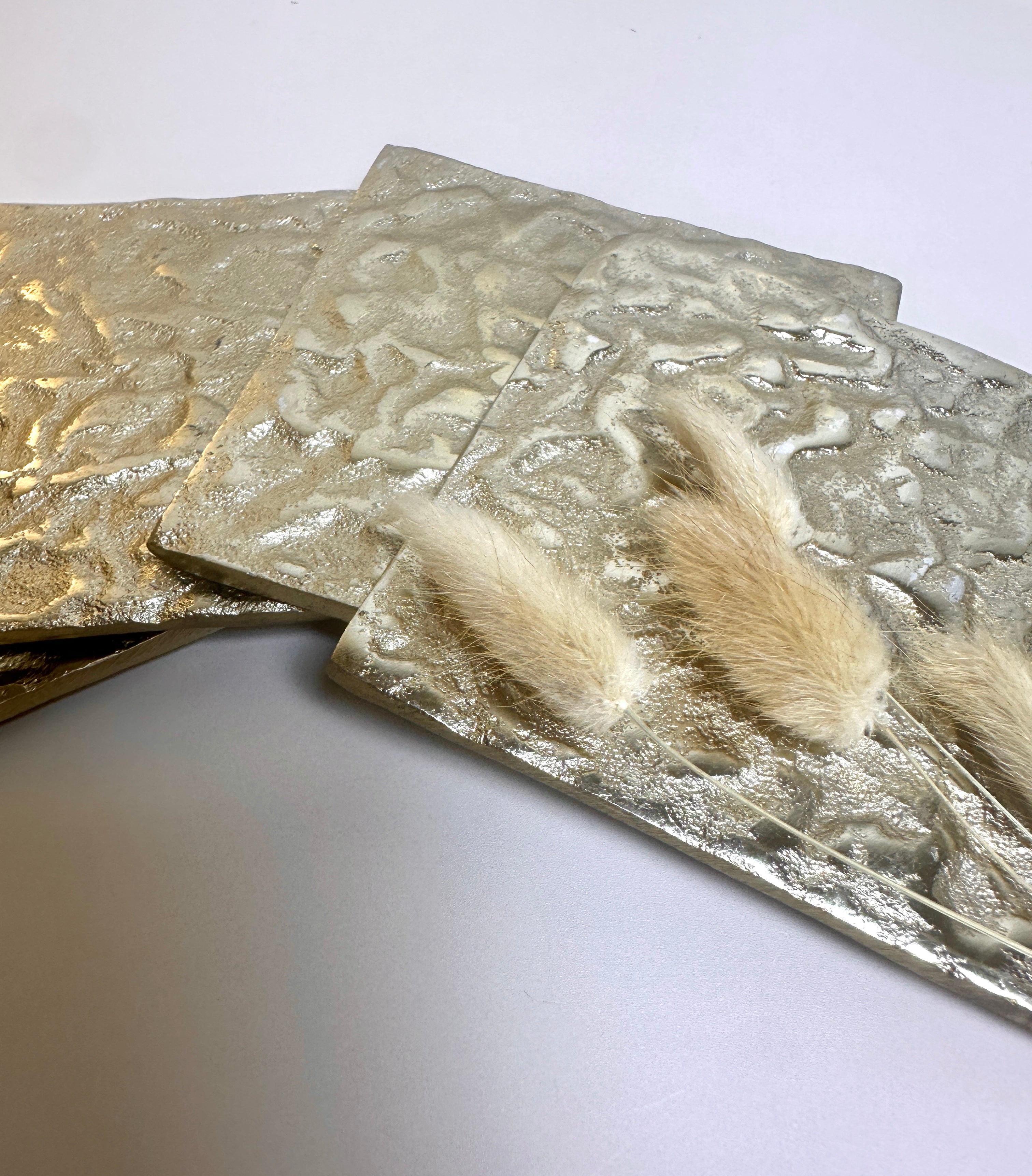 Luxury Metal Gold Coaster Set of 4