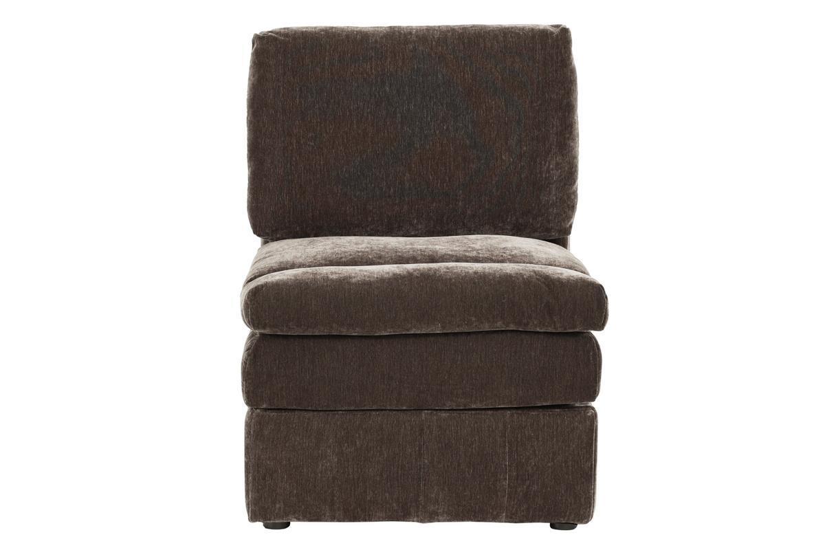 Contemporary 6pc Set Modular Sectional Set 2x One Arm Chair / Wedge 2x Armless Chairs 2x Ottomans - Mink Color