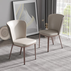 Modern Dining Chairs - White + Grey (Set of 2)