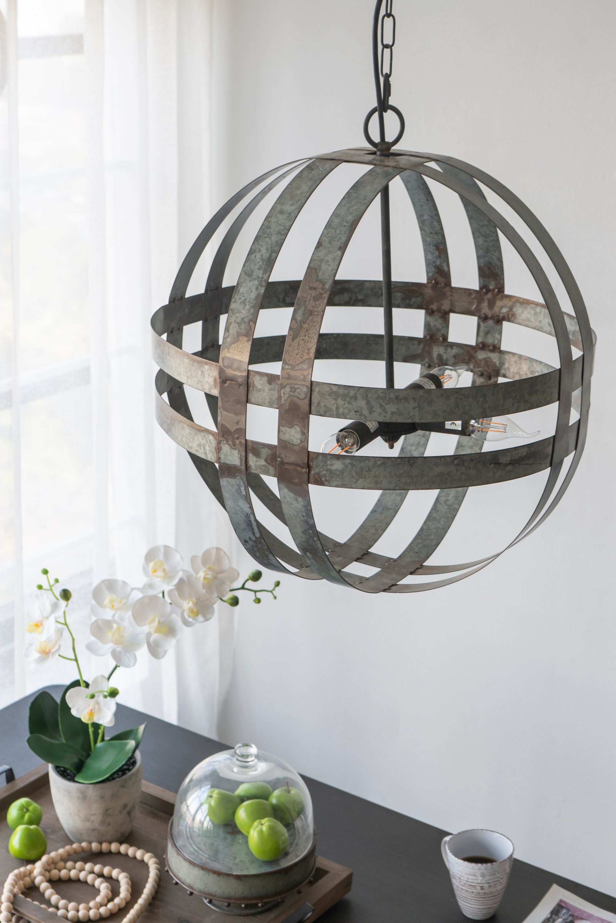 Urban 4-Light Galvanized Chandelier - Grey