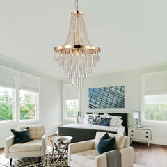 Gold Crystal Chandeliers Contemporary Luxury Ceiling Lighting