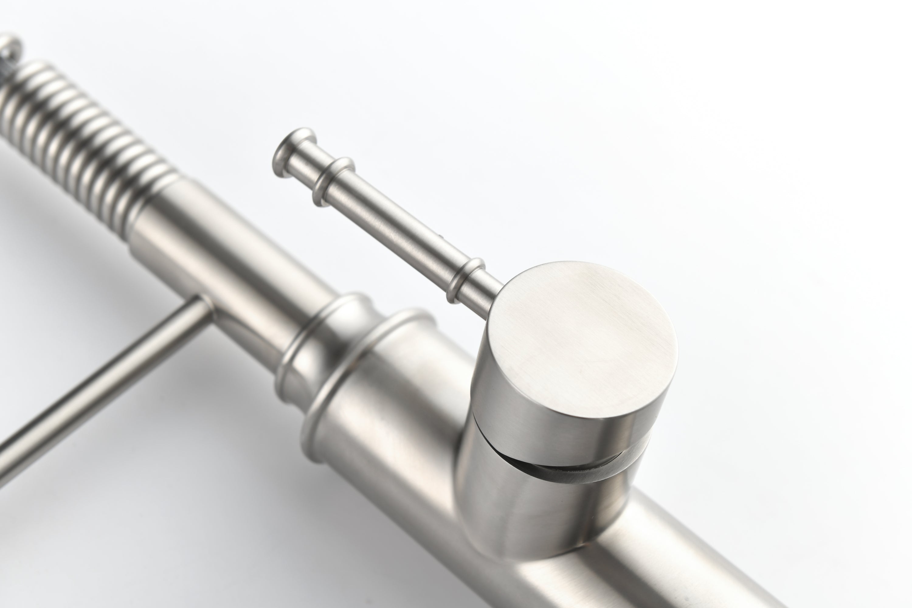 Single Handle Single Lever Pull Down Sprayer Spring Kitchen Sink Faucet - Brushed Nickel
