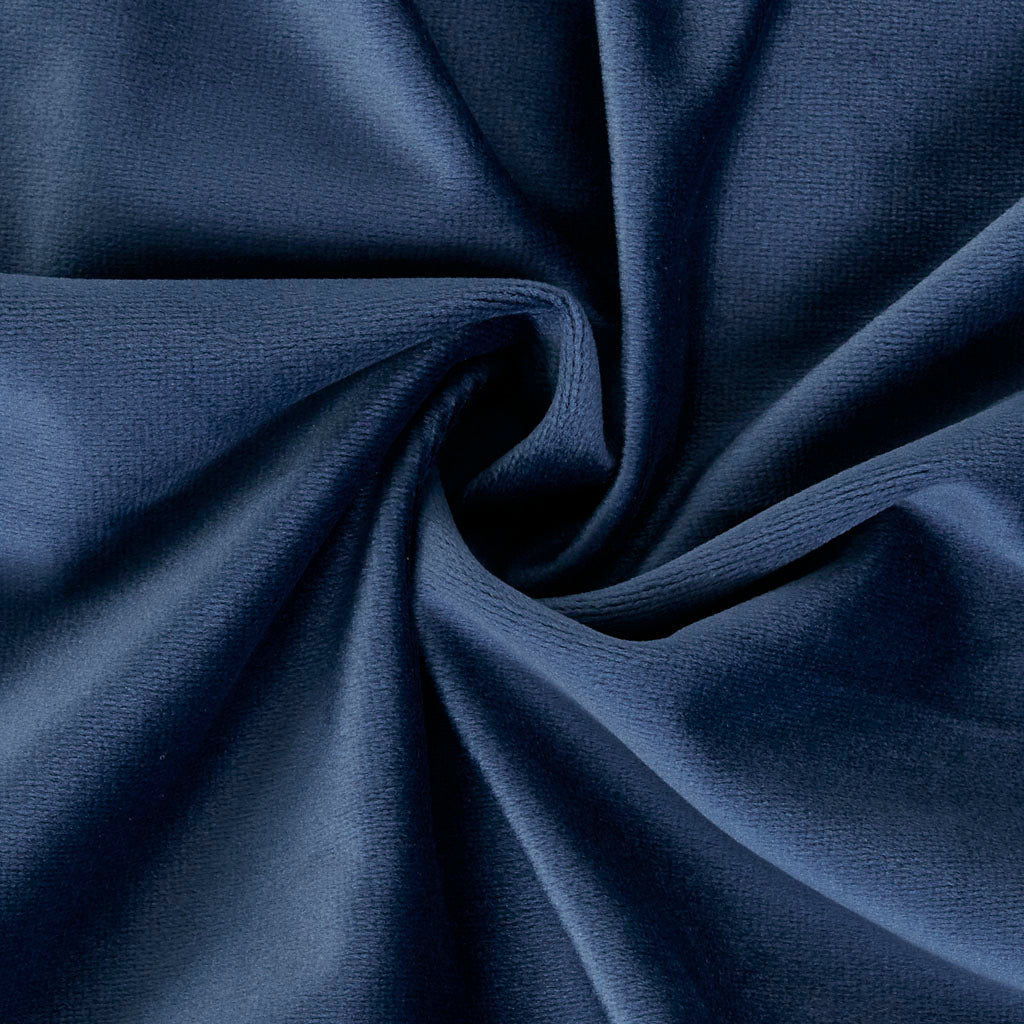 Room Darkening Poly Velvet Rod Pocket/Back Tab Curtain Panel Pair - Navy