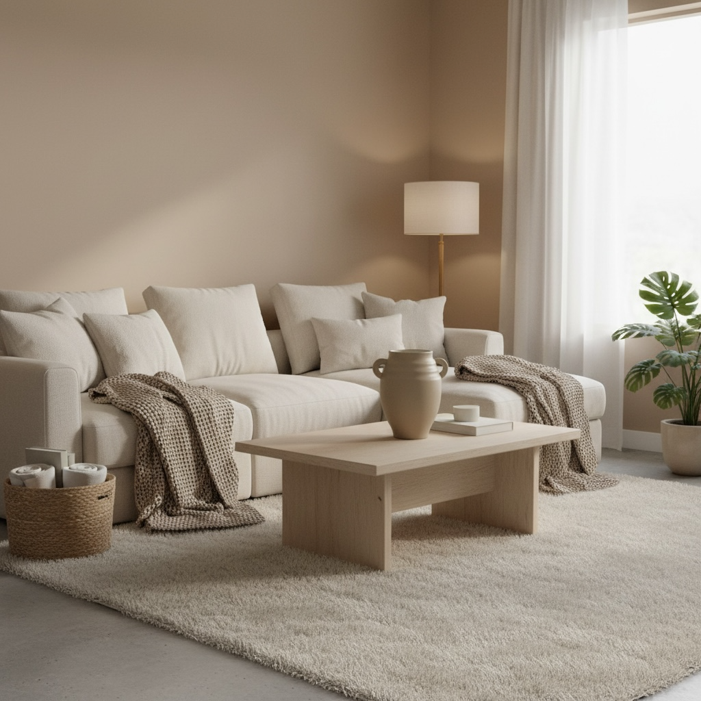 Minimalist Ceramic Vase with 2 handle 9" - Tan Matte