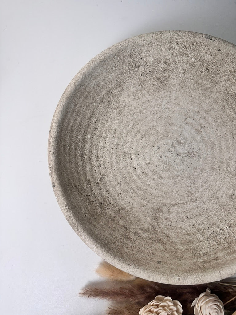 Organic Stone Decorative Tray 12x12x3’’ - Beige