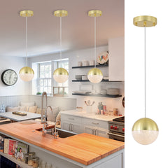 Pendant Light with Dimmable LED (Set of 3) - Gold