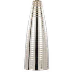 27" Contemporary Metal Table Lamp in Polished Nickel with White Linen Shade - Set of 2