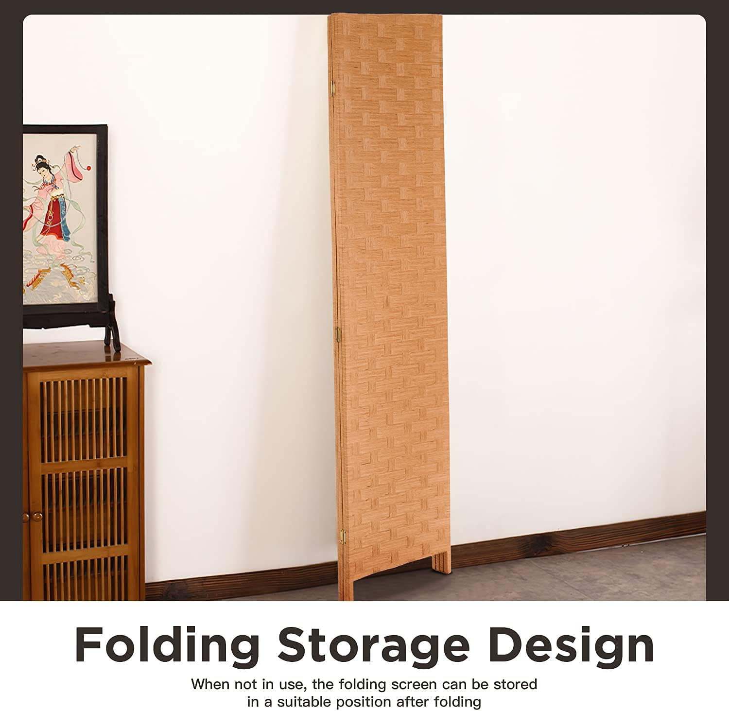 Room Divider Wood Screen 4 Panels 6ft