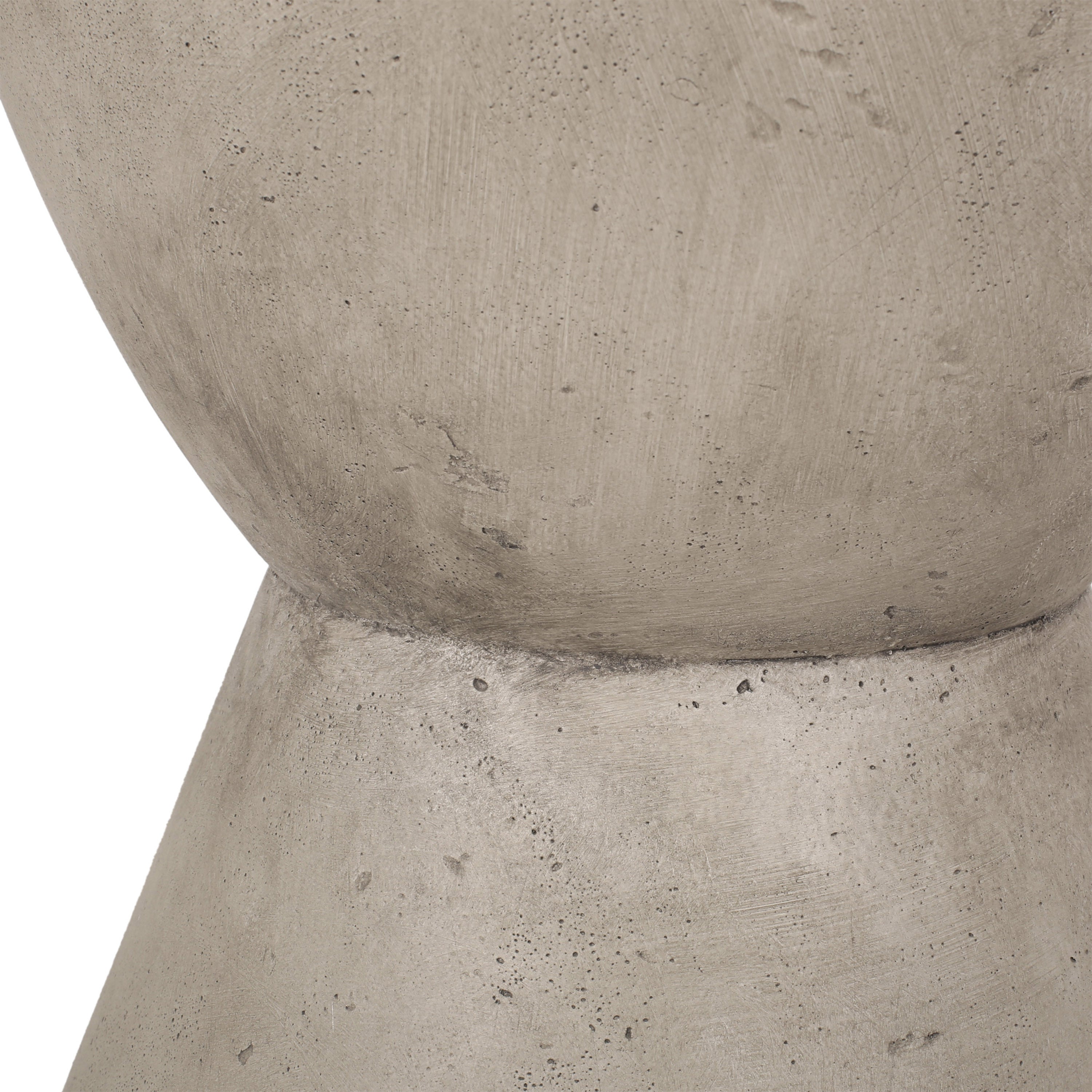 Modern Hourglass Side Table - Light Grey