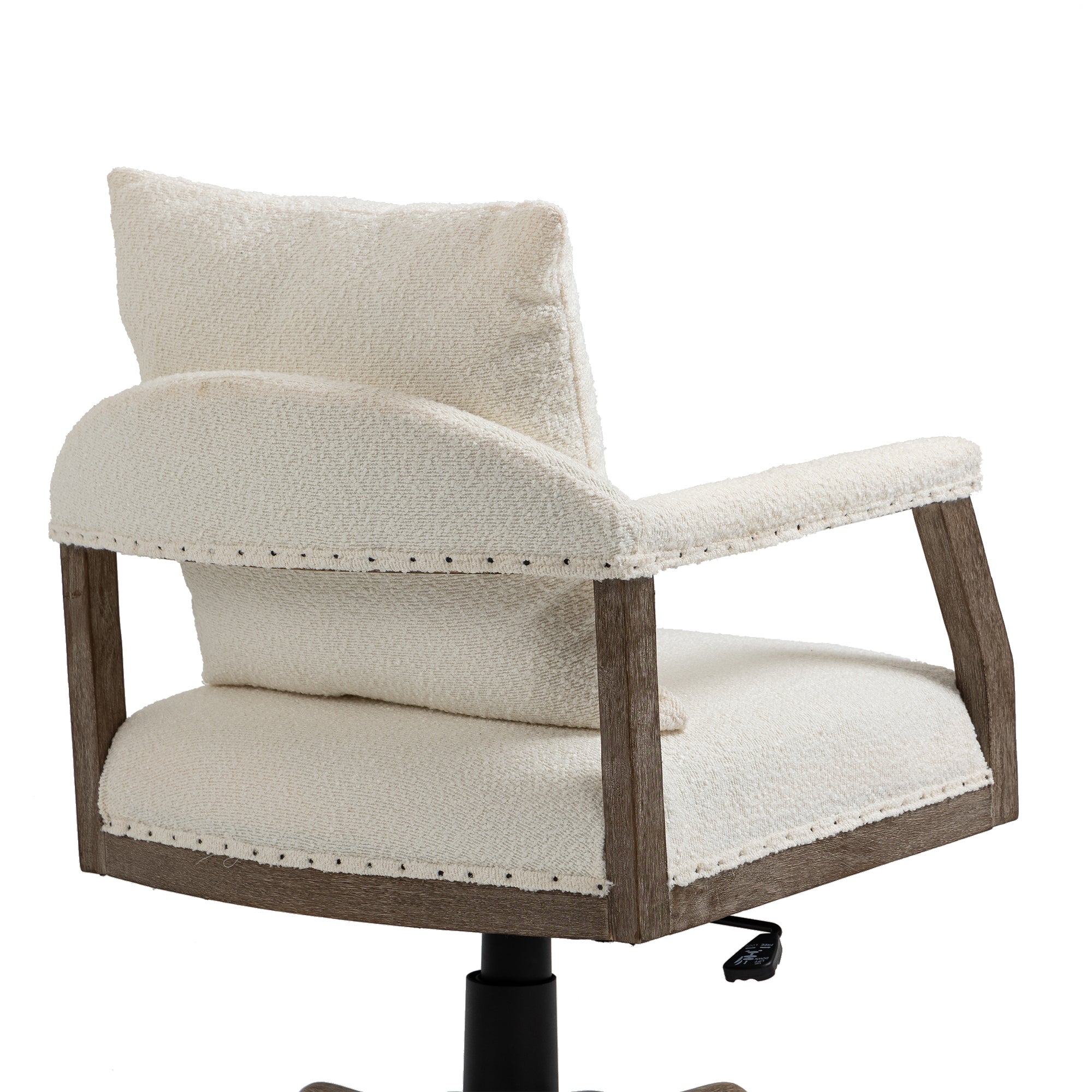 Office Chair Adjustable Swivel Chair Fabric Seat Home Study Chair - Beige