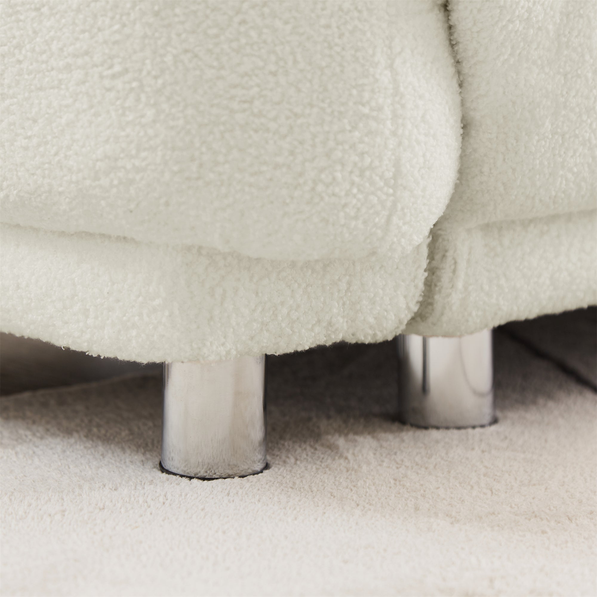 A Lovable Sofa with 2 Pillows and Metal Feet - Beige