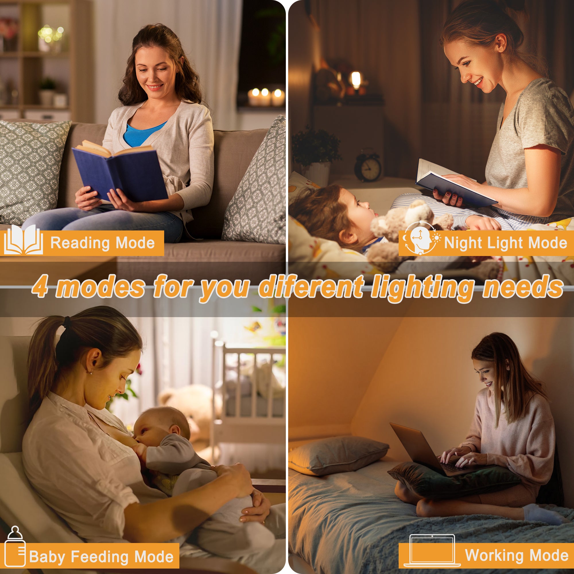12W LED Industrial Floor Lamp Reading- Gold