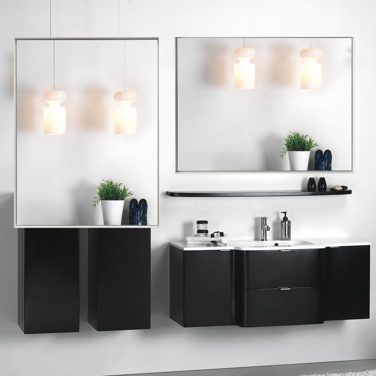 40x30inch Glossy White Rectangular Wall-Mounted Beveled Bathroom Mirror (Horizontal & Vertical)