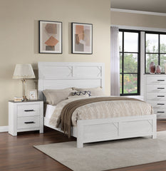 Nightstand 2-Drawers Bedside Table - White