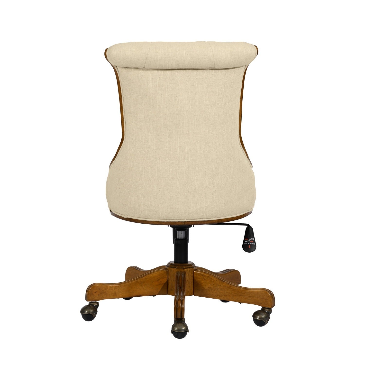 Elegant Home Office Chair Adjustable with Wheels - Beige