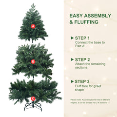 7FT PE/PVC Mixed Green Artificial Christmas Tree