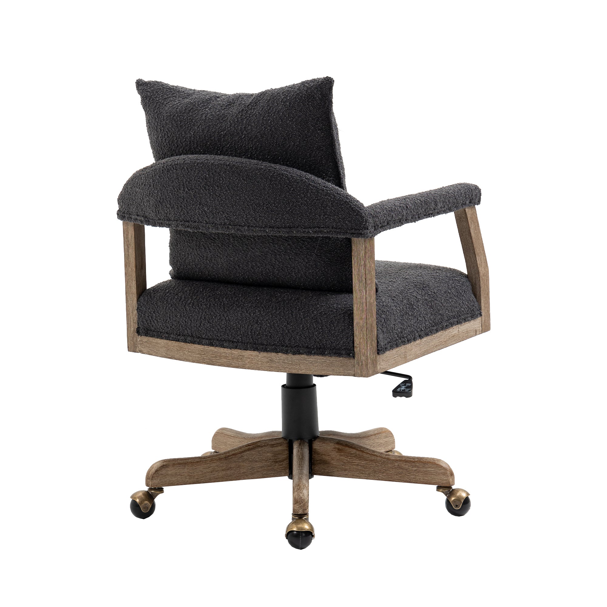 Chair Office Chair Adjustable Swivel Chair Fabric Seat Home Study Chair - Black
