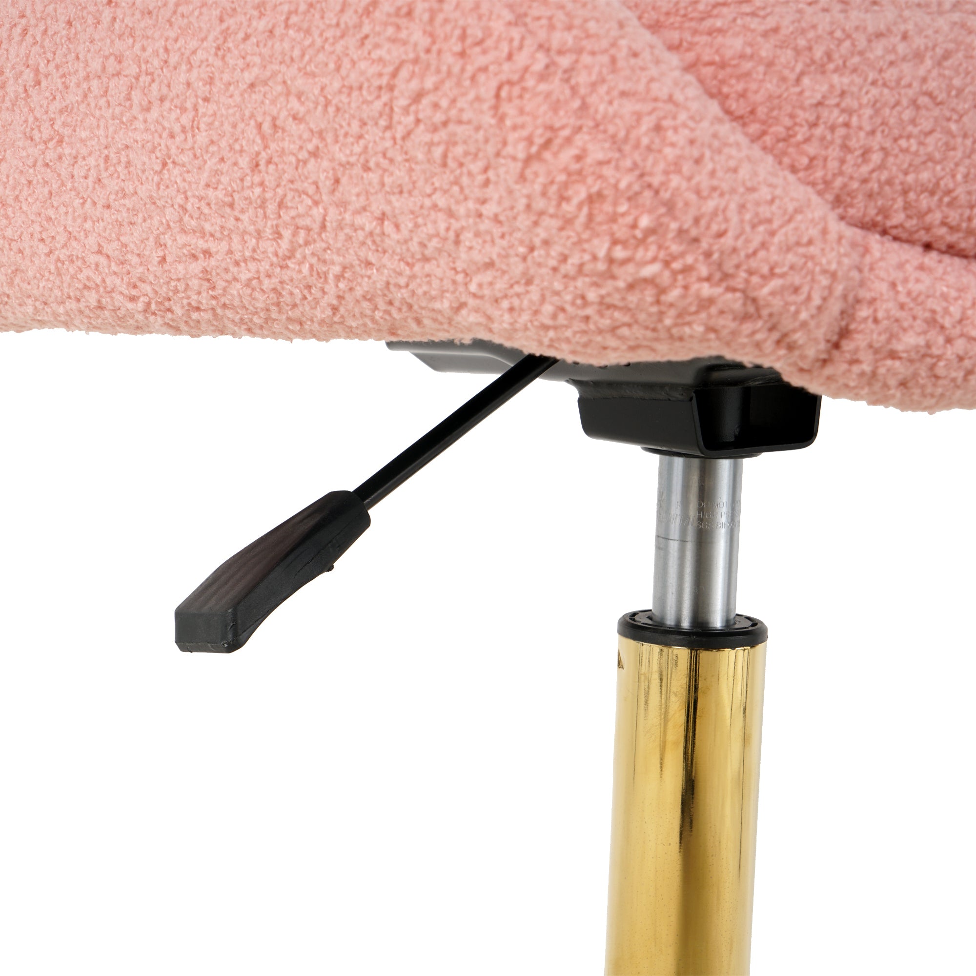 Modern Teddy Fleece Fabric with Gold Legs - Pink