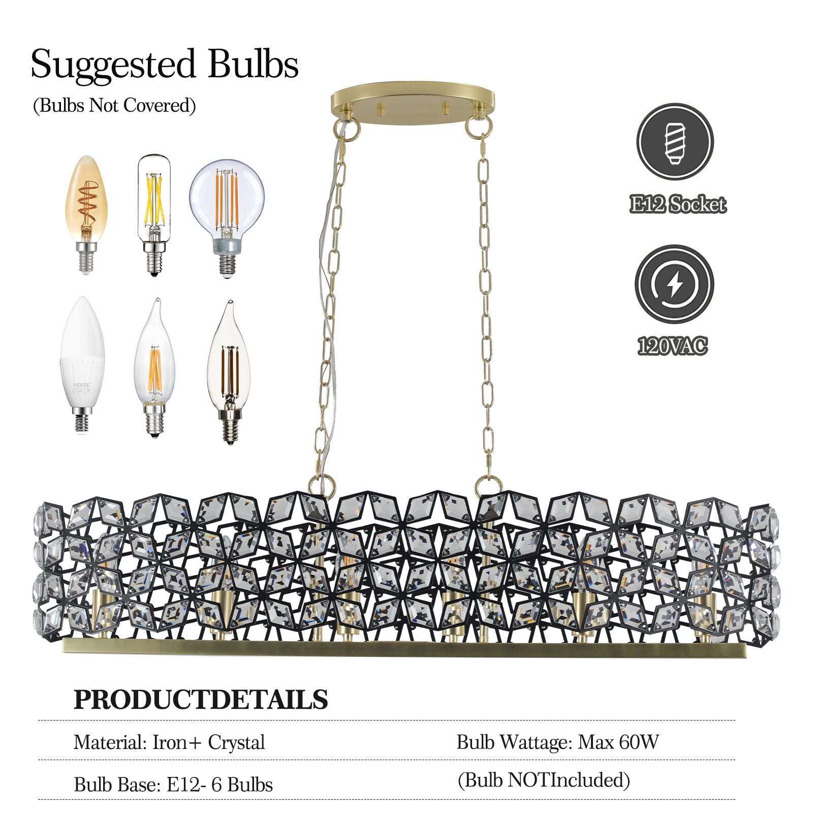 Modern Champagne Gold Oval Crystal Ceiling Chandelier