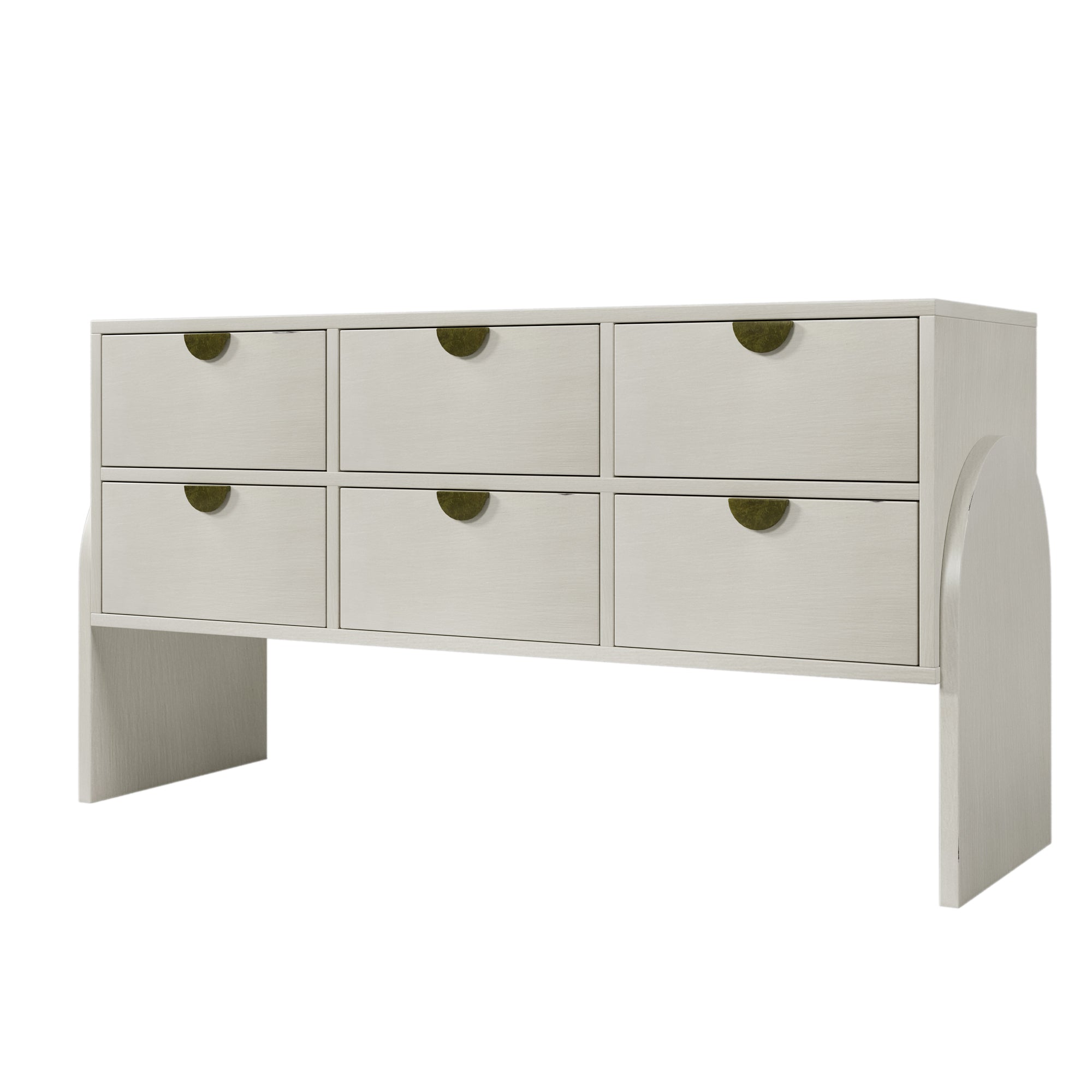 Retro Style Rubber Wood Venner Three-Drawer Dresser Sideboard Cabinet Console Table Sofa Table Ample Storage Spaces - Antique White